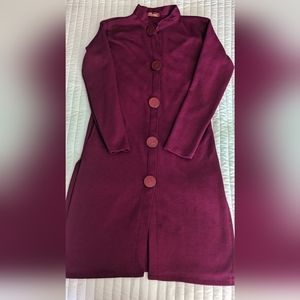 Button down eggplant tunic jacket/dress Size:Small